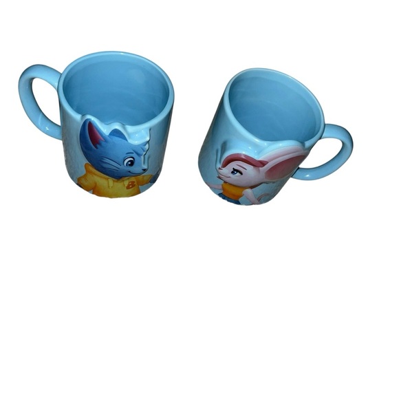 Bingo Blitz Blitzy & Moxie Ceramic Couples Coffee Mugs blue cartoon mouse Set 2 - Picture 2 of 5